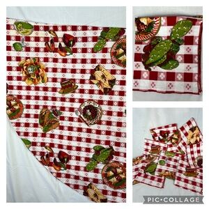 Handmade Fiesta round tablecloth and napkins